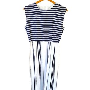 Vintage 80's California Girl Navy & White Midi Dress S/M Petites